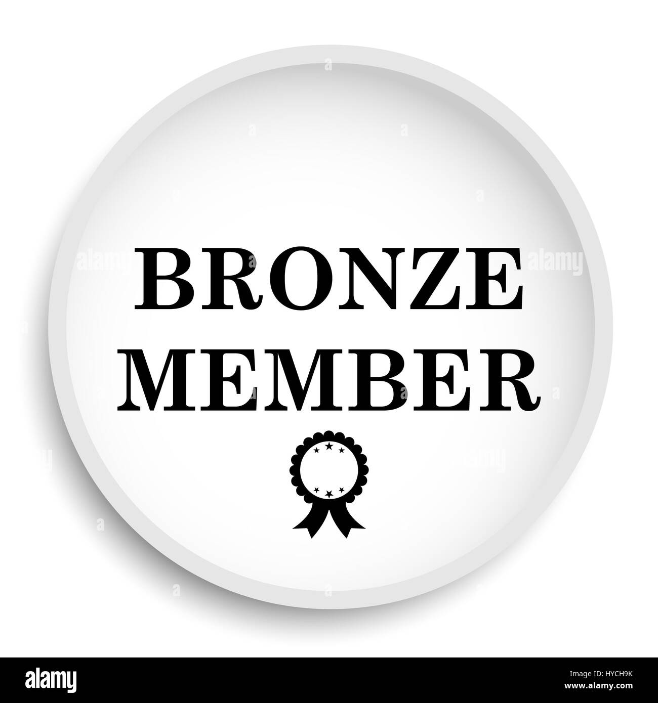 Bronze Mitglied Symbol. Schaltfläche "Bronze Mitglied Webseite" auf weißem Hintergrund. Stockfoto