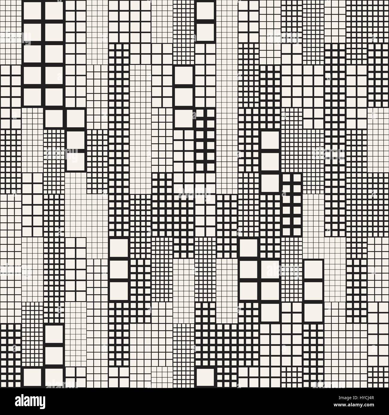 Endlosen abstrakten Hintergrund mit zufälliger Größe Quadrate. Vector Seamless Pattern. Stock Vektor