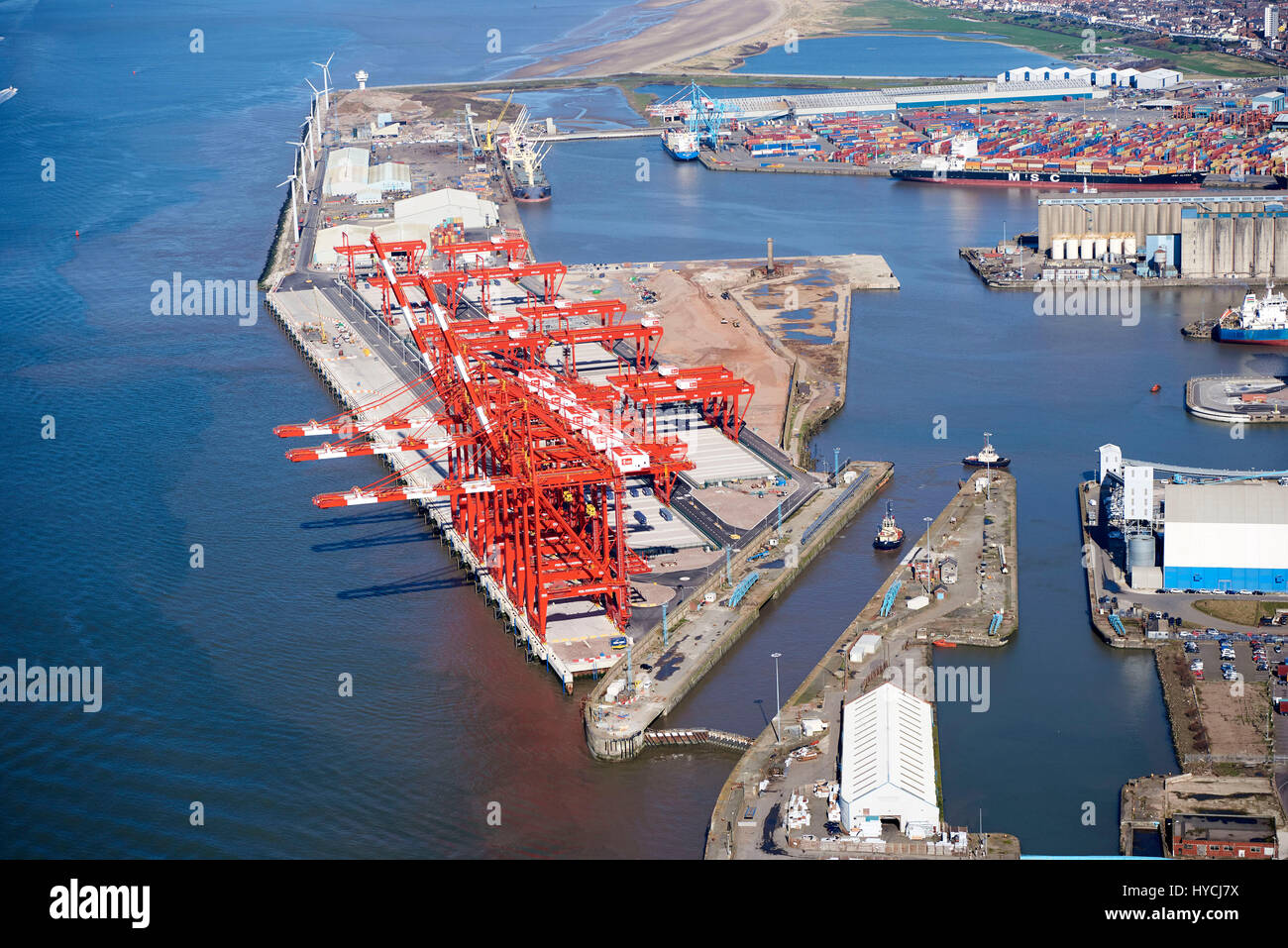 Peel Ports Erweiterung Seaforth Docks, Liverpool, Merseyside, North West England, UK Stockfoto