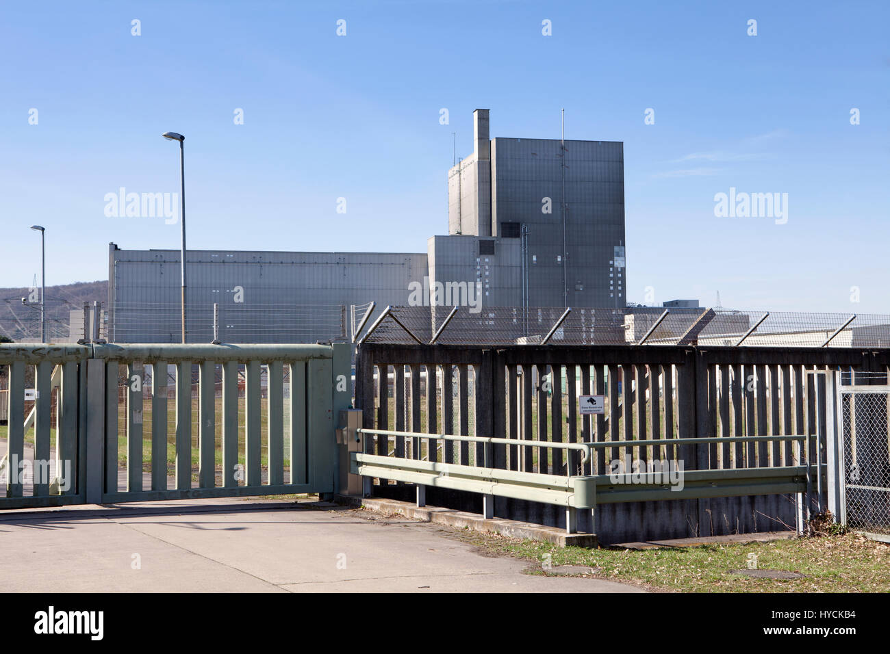 Die stillgelegten Kernkraftwerke Reaktor Würgassen, Dreiländereck, Nordrhein-Westfalen, Deutschland Stockfoto