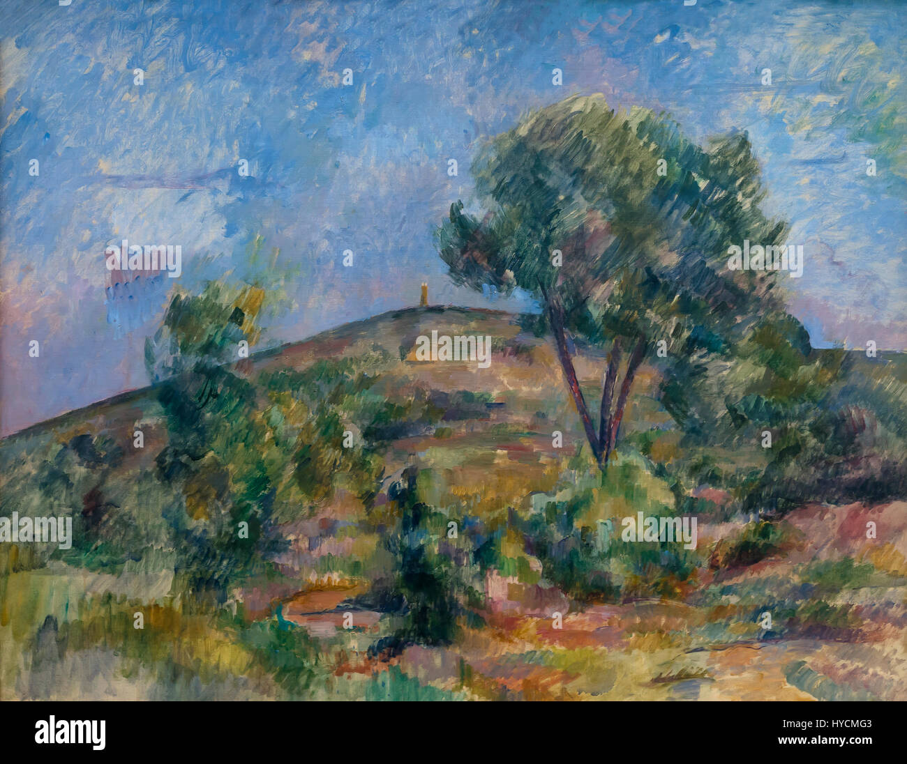 Landschaft in der Nähe von Aix mit dem Tour de Cesar, von Paul Cezanne 1895, Museum Boijmans van Beuningen, Rotterdam, Niederlande, Europa Stockfoto