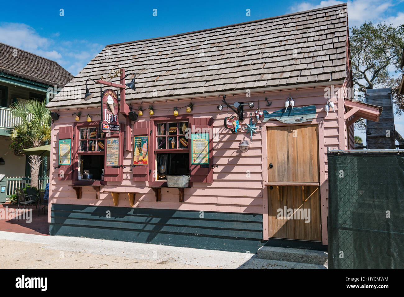 Likit Dole Whip Hütte auf St. George Street in St. Augustine, Florida Stockfoto