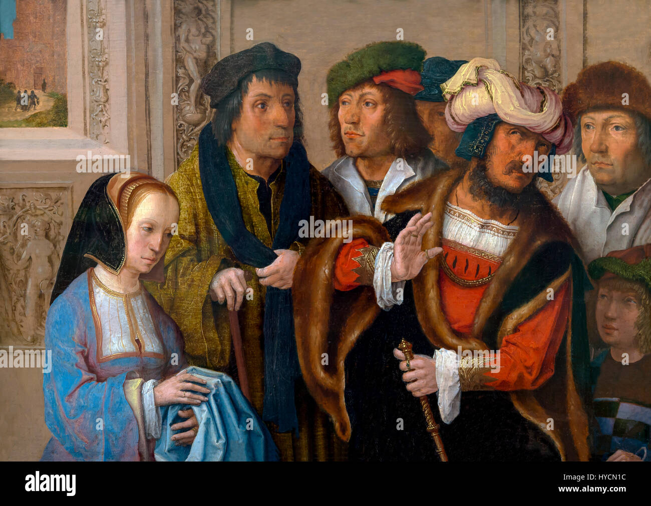 Potifar Frau zeigt Joseph Kleidungsstück von Lucas van Leyden, ca. 1512, Boijmans van Beuningen Museum, Rotterdam, Niederlande, Europa Stockfoto