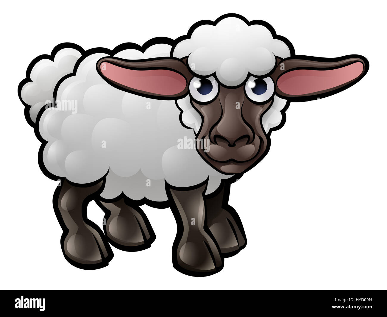Eine Comicfigur Schafe Bauernhof Tiere Stockfoto