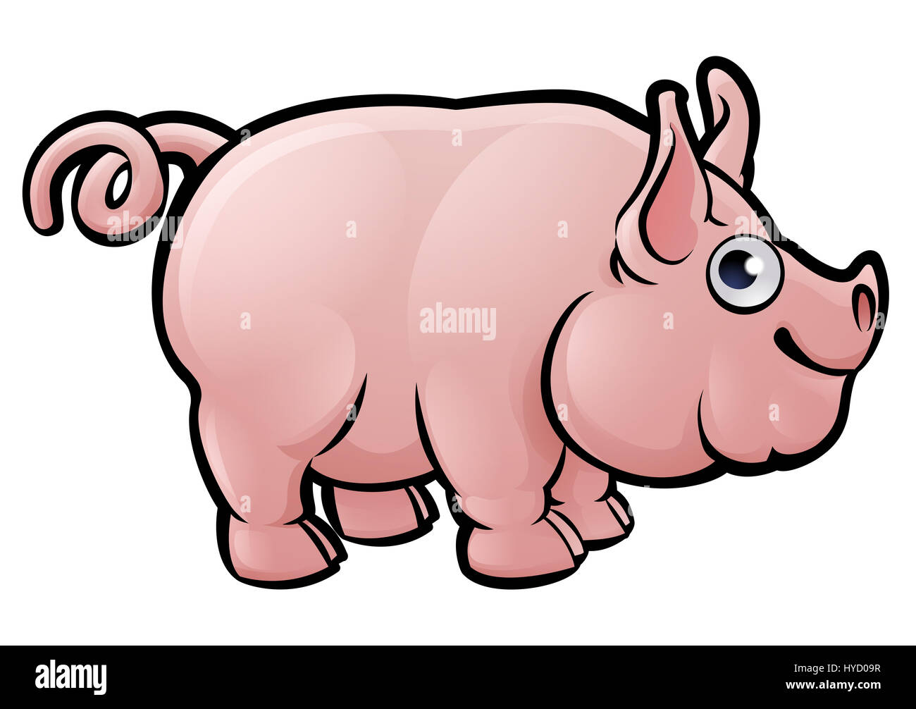 Eine Comicfigur Schweine Bauernhof Tiere Stockfoto