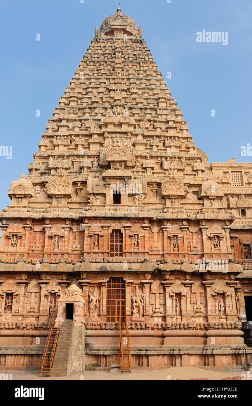 Brihadeeswarar Hindu-Tempel in Thanjavur. Tamil Nadu, Indien (UNESCO) Stockfoto