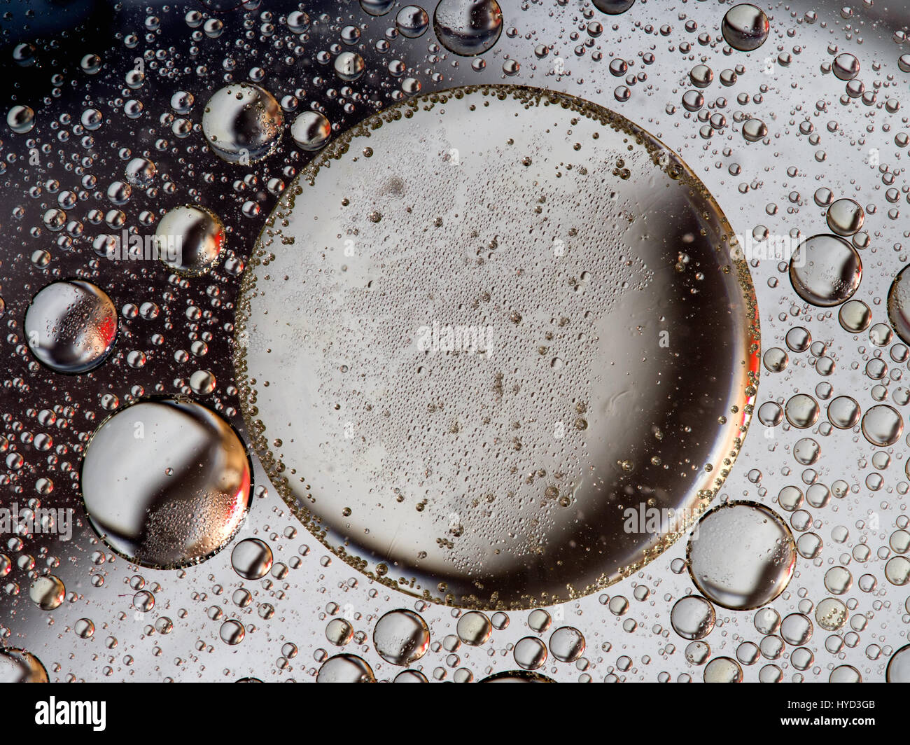 Komplexen Schichten von Bläschen, schwarz weiß und rot... Stockfoto