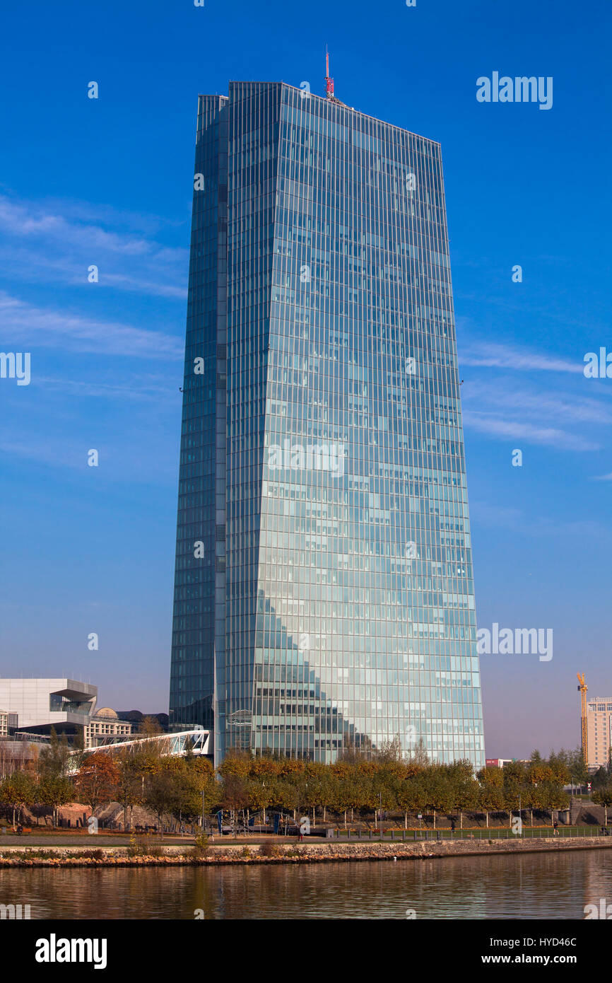 , Deutschland, Hessen, Frankfurt, die eine Zentralbank, EZB-Turm. Stockfoto