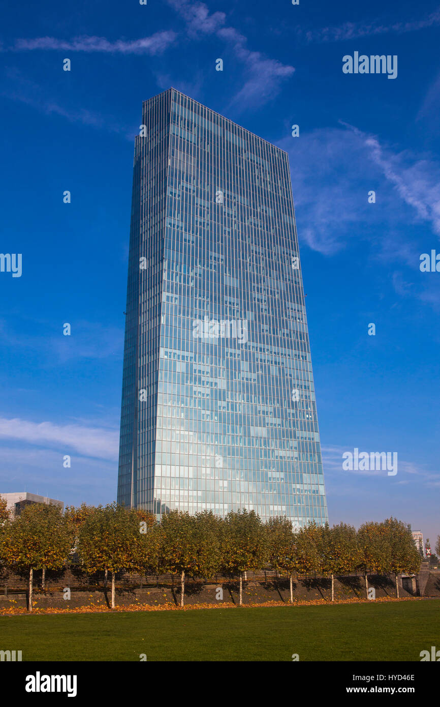 , Deutschland, Hessen, Frankfurt, die eine Zentralbank, EZB-Turm. Stockfoto