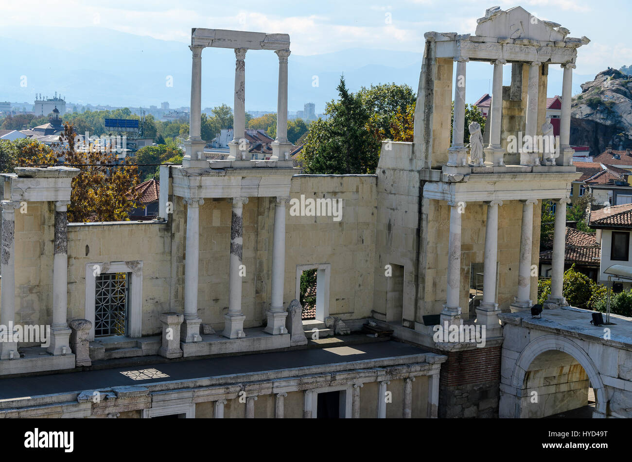 Details der antiken römischen Theater von Philippopolis, Plovdiv, Bulgarien Stockfoto