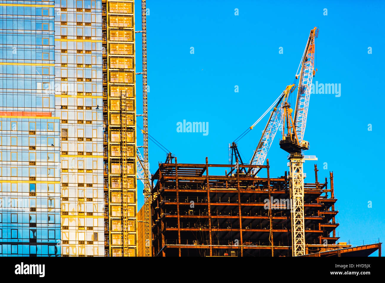 USA, New York State, New York City, Wolkenkratzer im Bau Stockfoto