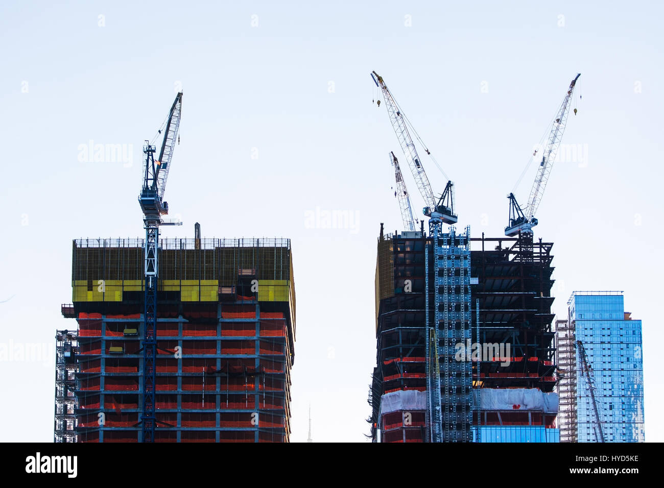 USA, New York State, New York City, Wolkenkratzer im Bau Stockfoto