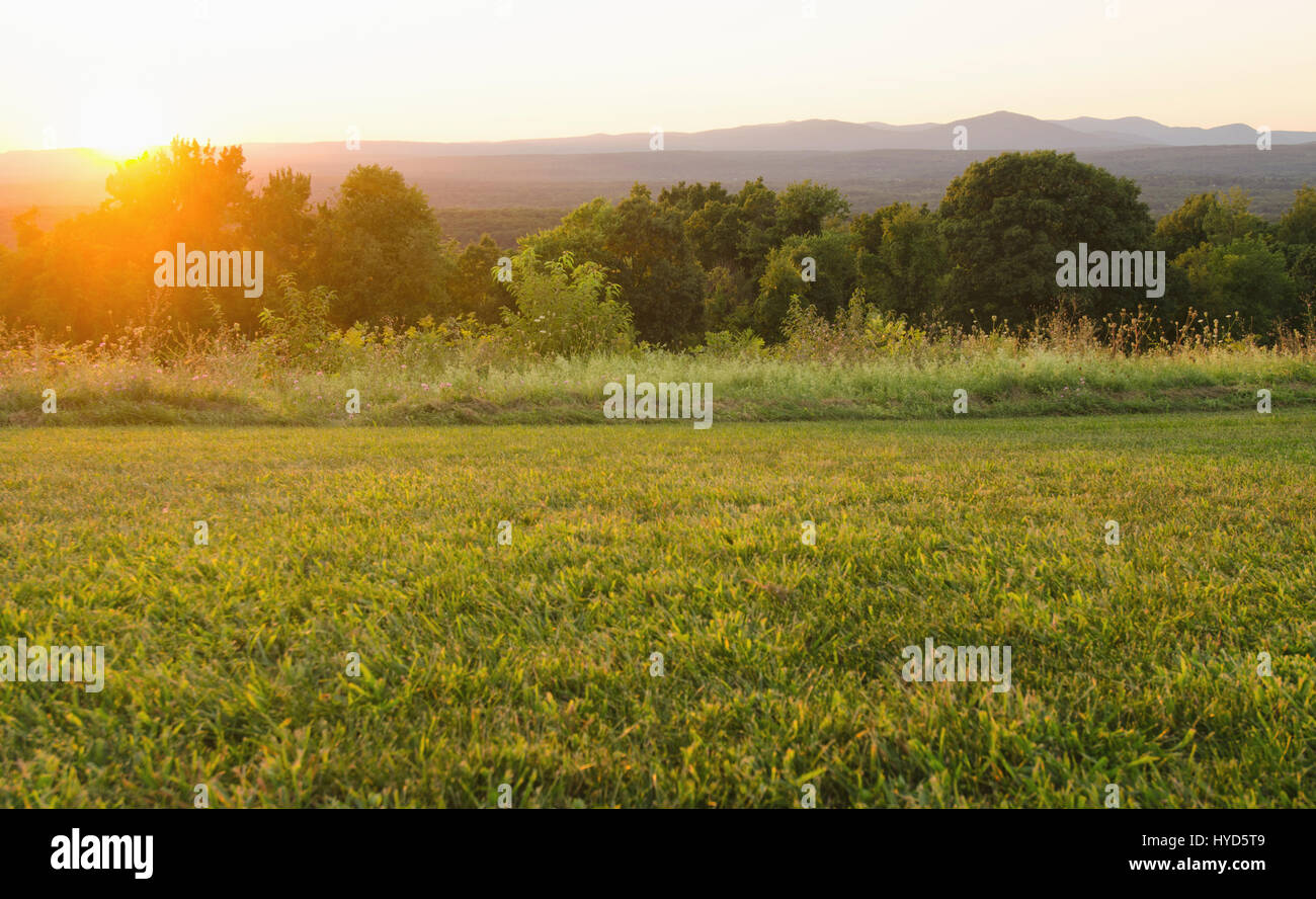 USA, New York, Hudson Valley, High Falls, Landschaft bei Sonnenuntergang Stockfoto