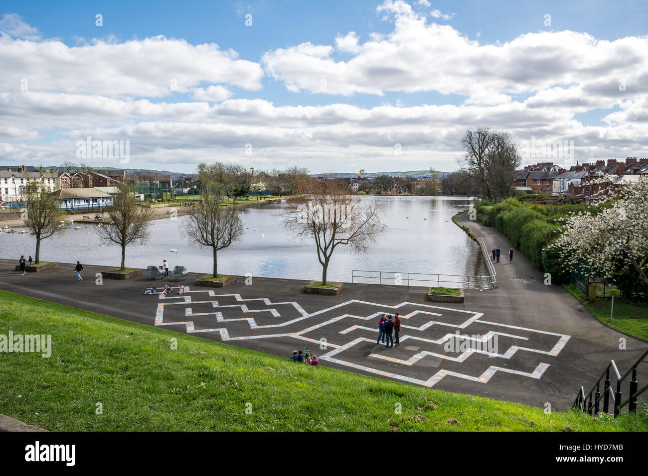 Die Wasserwerke Park in Nordbelfast. Stockfoto