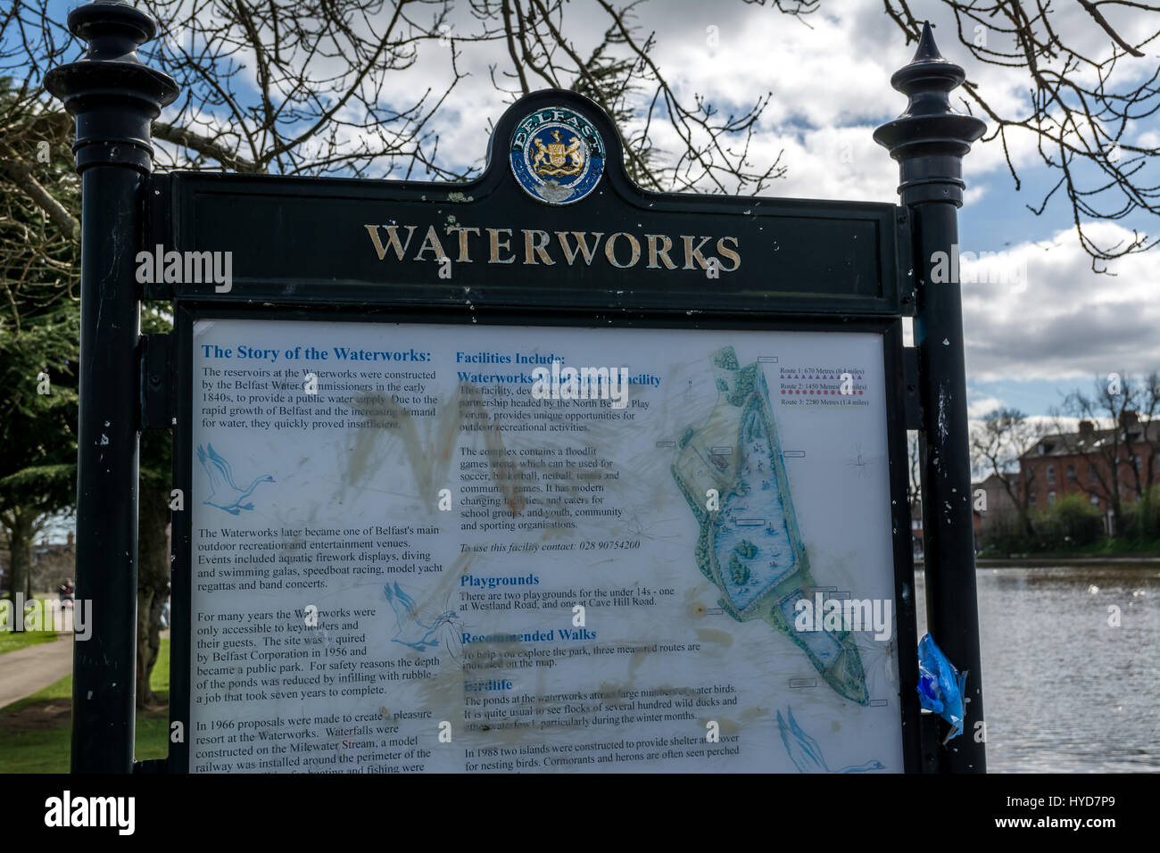 Die Wasserwerke Park in Nordbelfast. Stockfoto