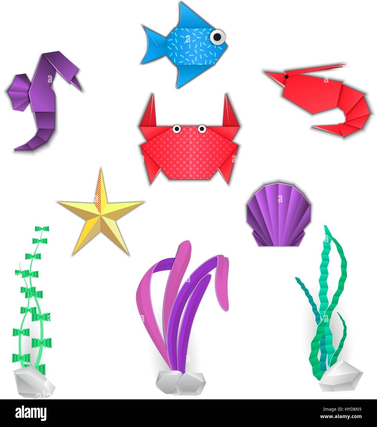 Papier-Schnitt-Strand Stock Vektor