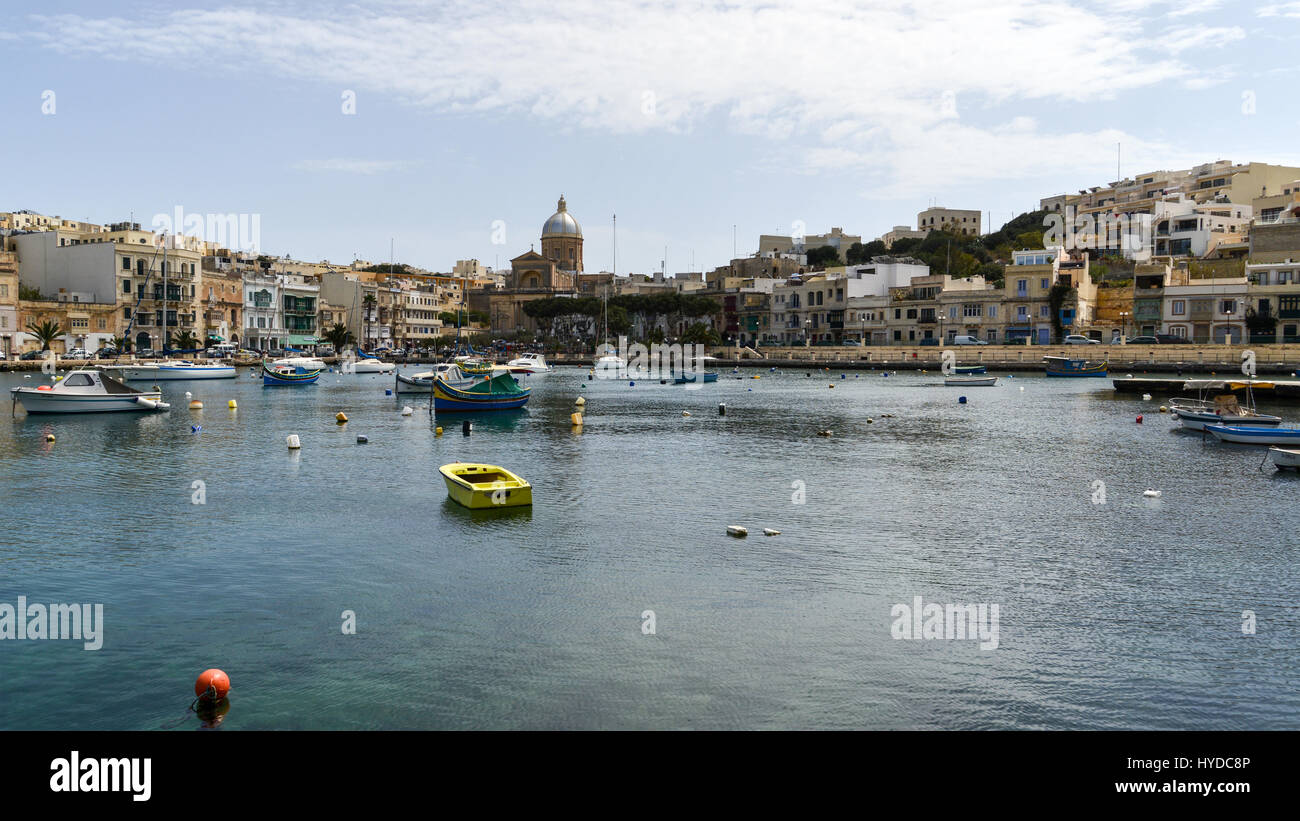 Kalkara Creek - Birgu, Valletta, Malta Stockfoto