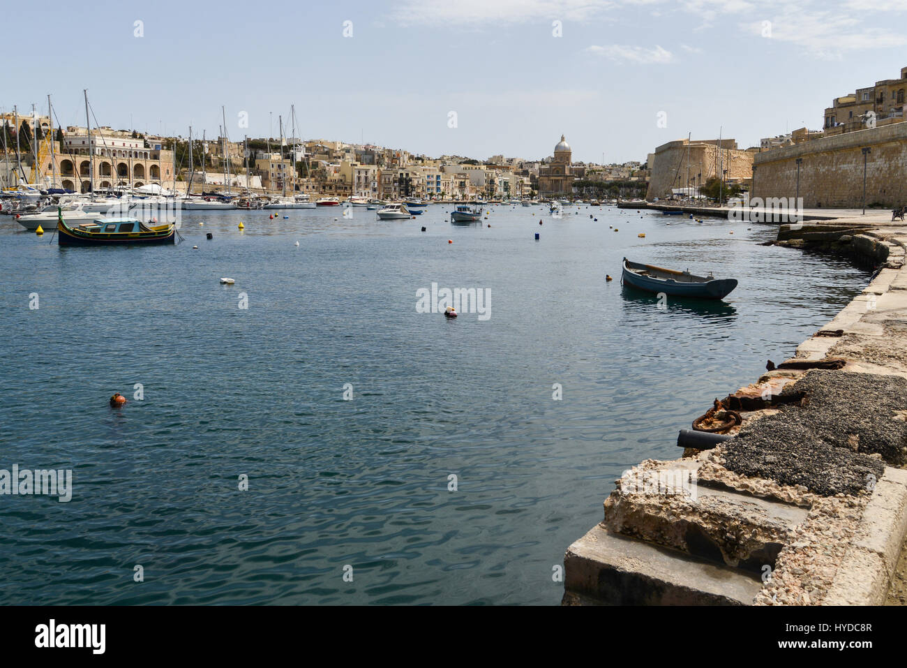 Kalkara Creek - Birgu, Valletta, Malta Stockfoto