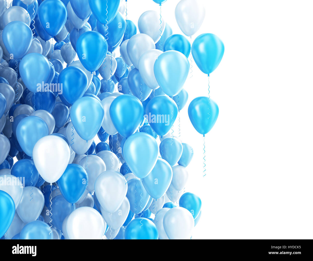 Luftballons, isoliert auf weiss Stockfoto