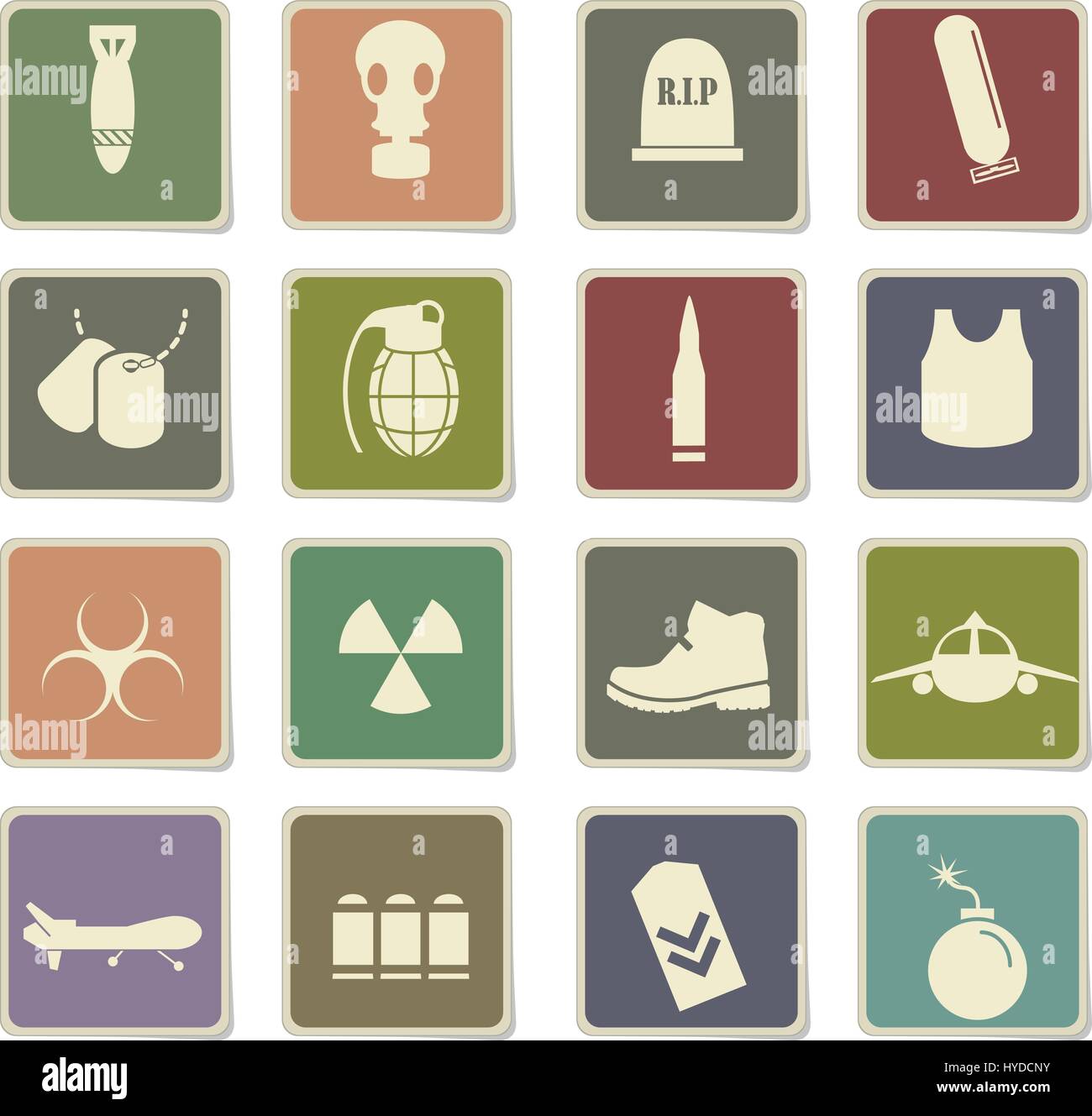 Krieg-Symbole Vektor-Icons für User Interfacedesign Stock-Vektorgrafik ...