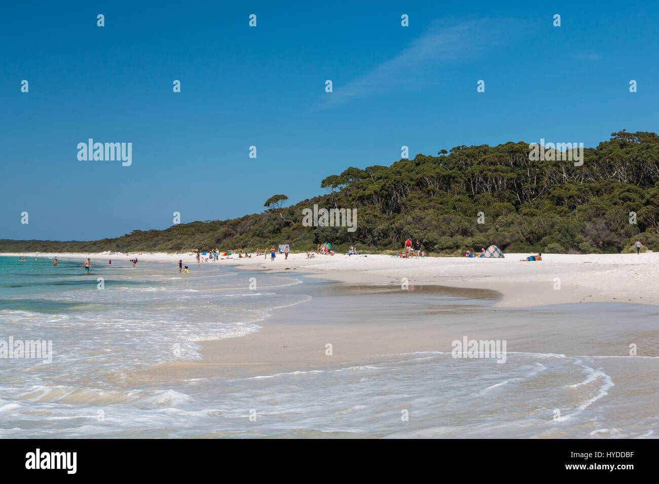 Der weiße Sand am Hyams Beach in Jervis Bay, Australien Stockfoto