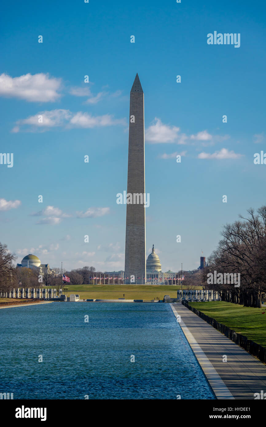 Washington Monument und Reflexion Pool - Washington, D.C., USA Stockfoto