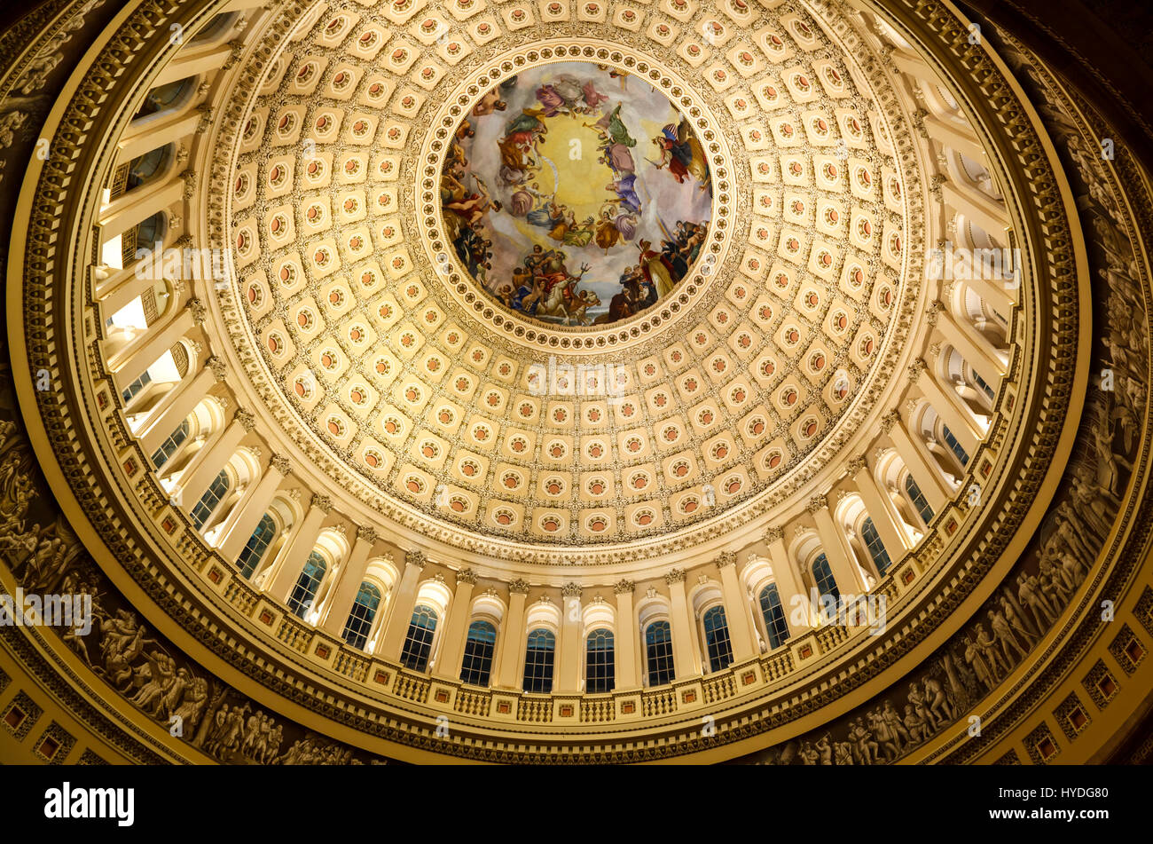 Innere Kuppel, Rotunde, U.S. Capitol Building, Washington, District of Columbia USA Stockfoto