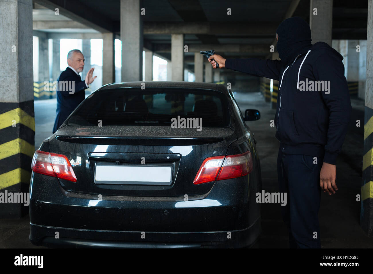 Ernsthafte brutalen kriminellen Geschäftsmann töten wollen Stockfoto