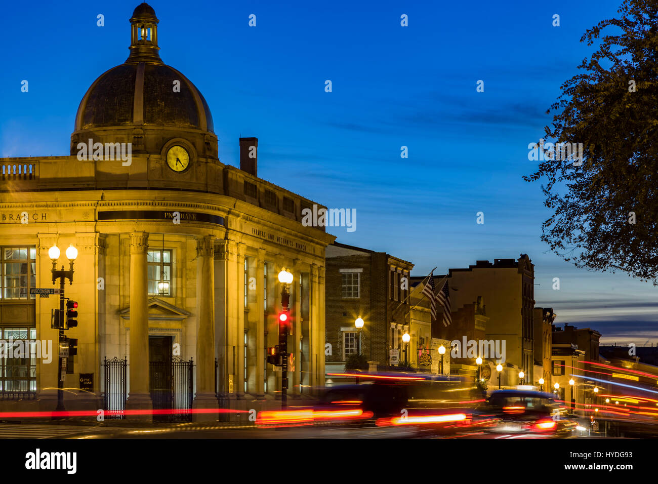 Helle Streifen, Innenstadt von Georgetown, Washington, District Of Columbia USA Stockfoto