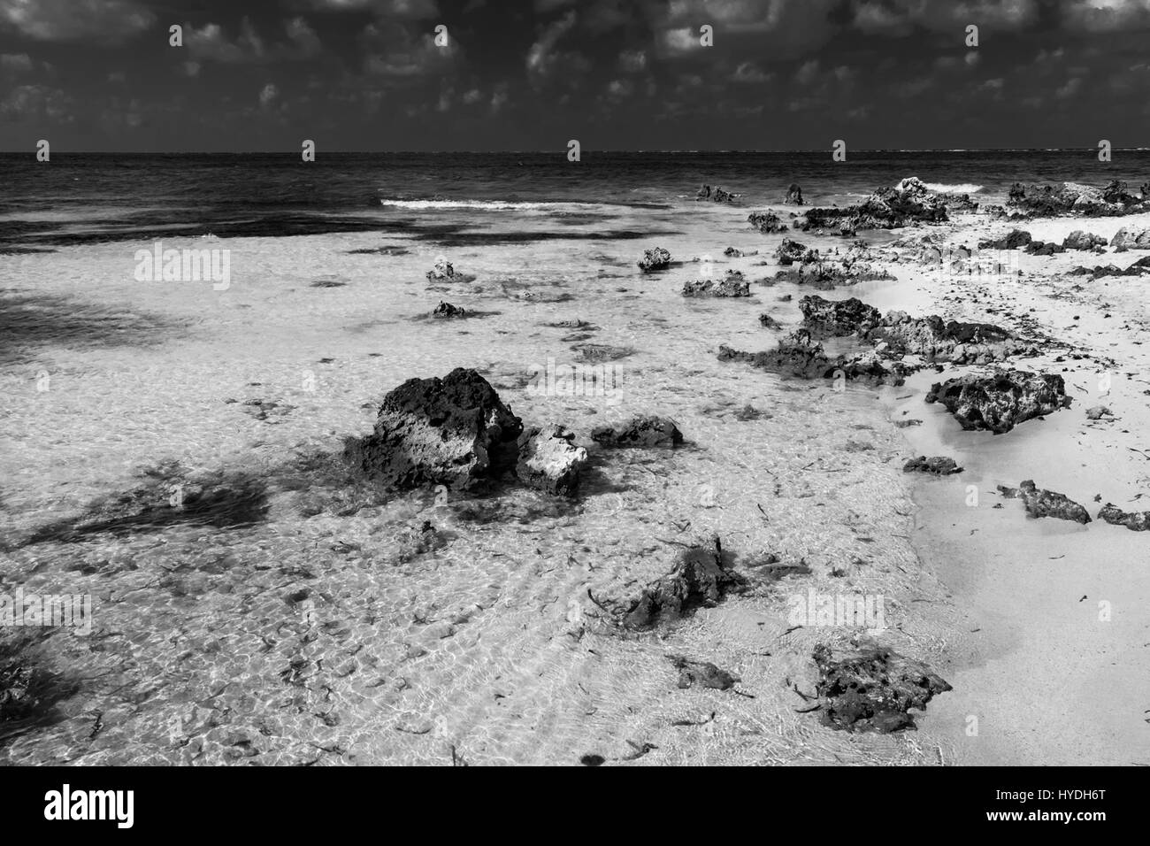 Karibik Küste im Rum Point, Grand Cayman, Cayman Islands Stockfoto