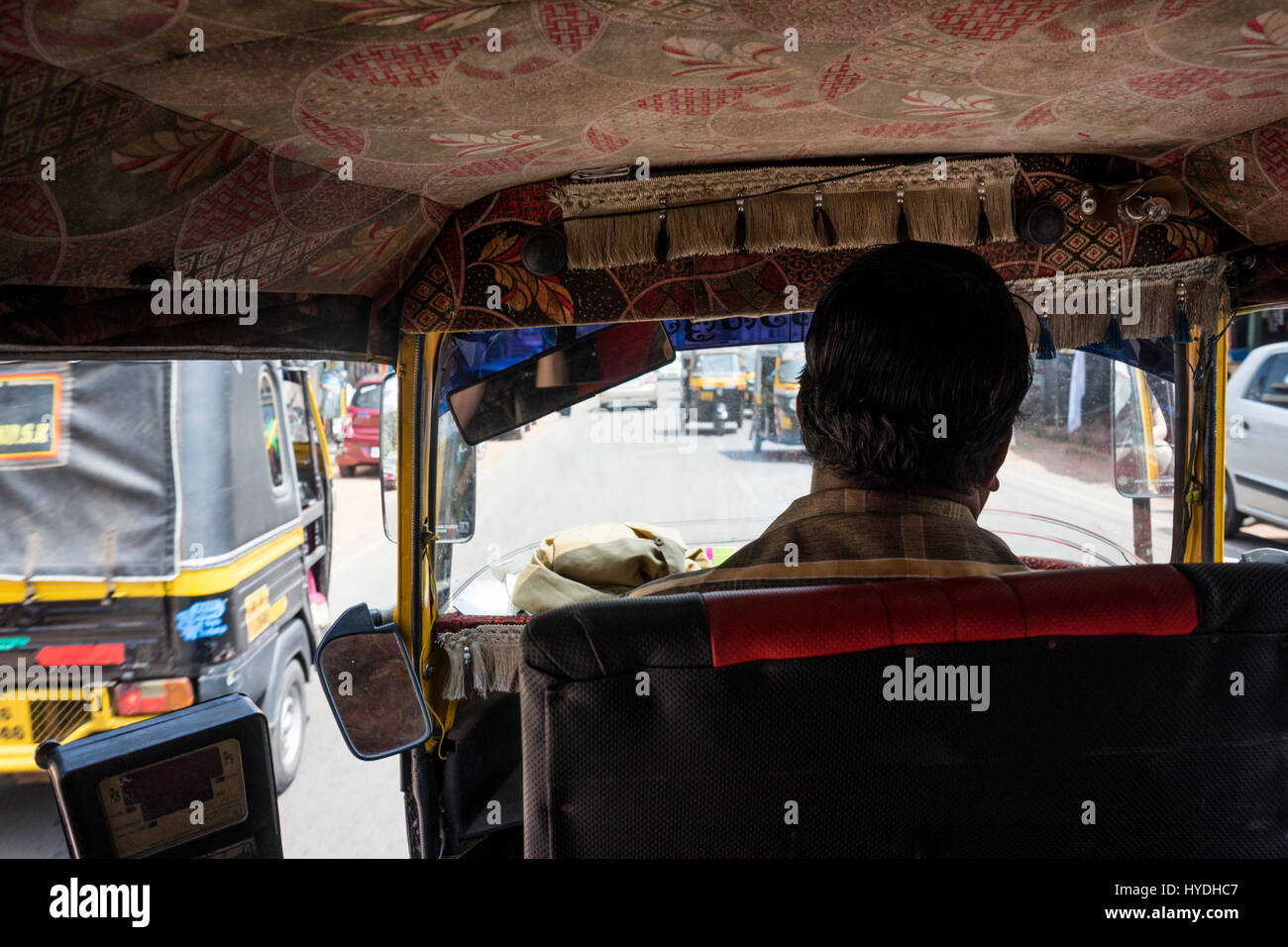 Rikscha-Fahrt, Indien Stockfoto