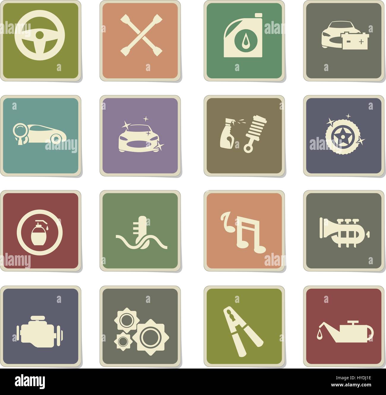 Auto-Shop-Vektor-Icons für User Interfacedesign Stock Vektor