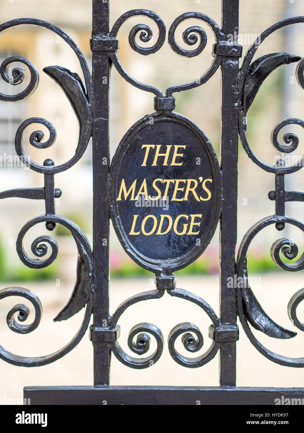 Tor zum Master Lodge am Jesus College in Cambridge UK Stockfoto