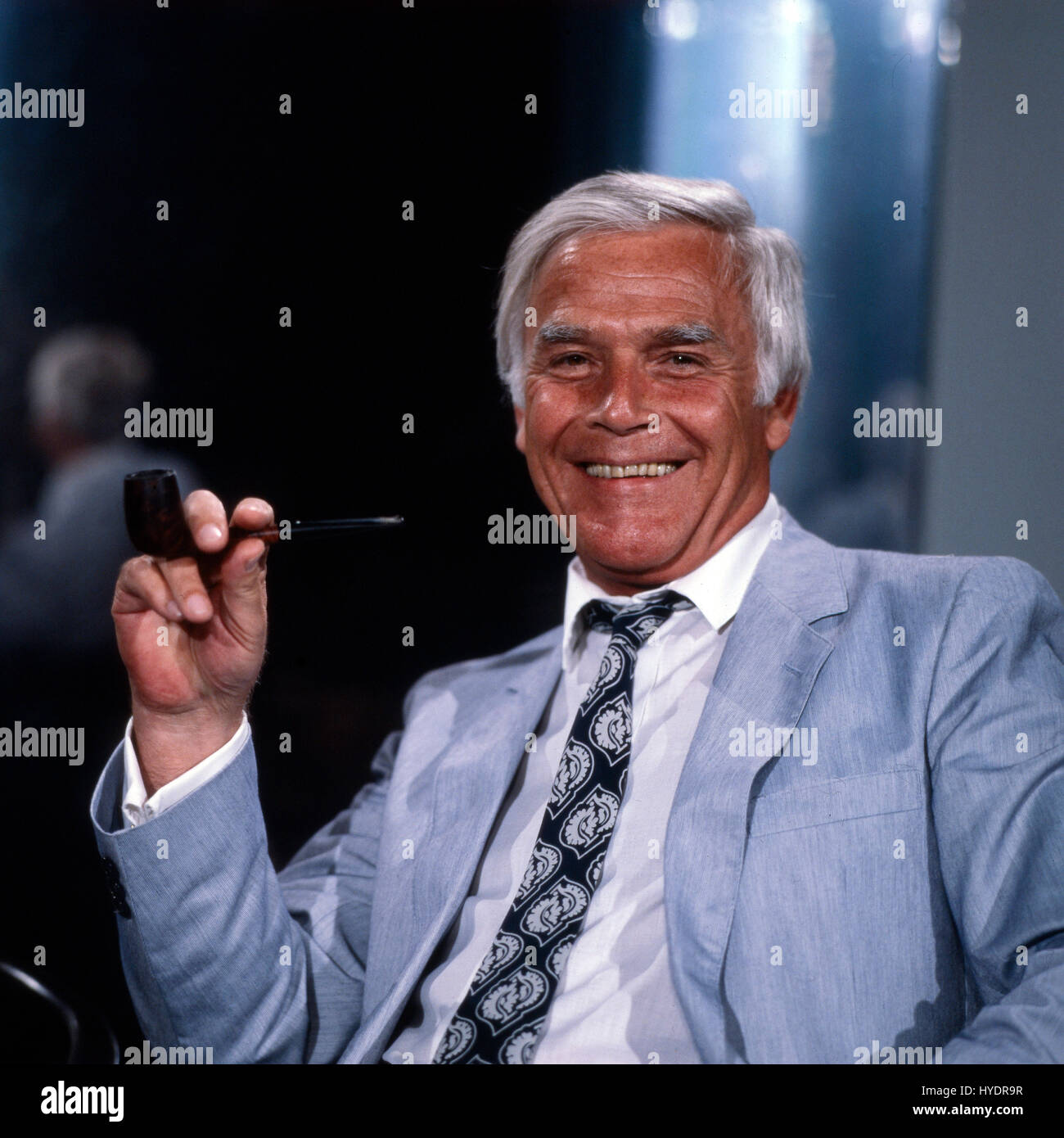 Deutscher Wis und Entertainer Joachim Fuchsberger, Deutschland 1980er Jahre. Deutsche Schauspieler und Entertainer Joachim Fuchsberger, Deutschland der 80er Jahre. Stockfoto