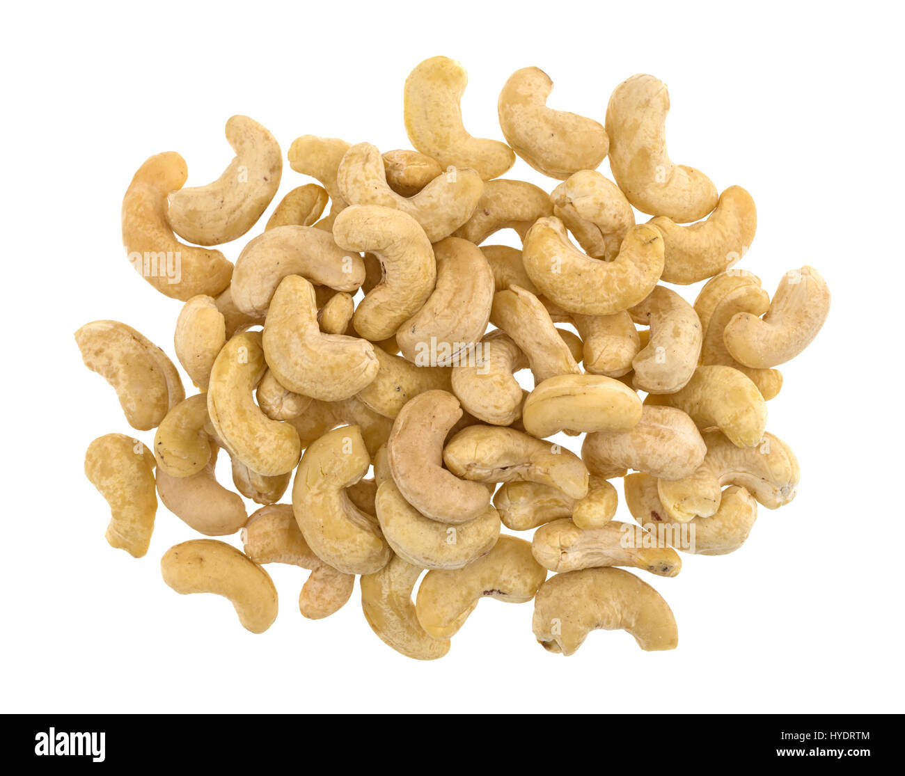 Draufsicht Auf Einen Teil Der Rohe Cashewnusse Isoliert Auf Einem Weissen Hintergrund Stockfotografie Alamy