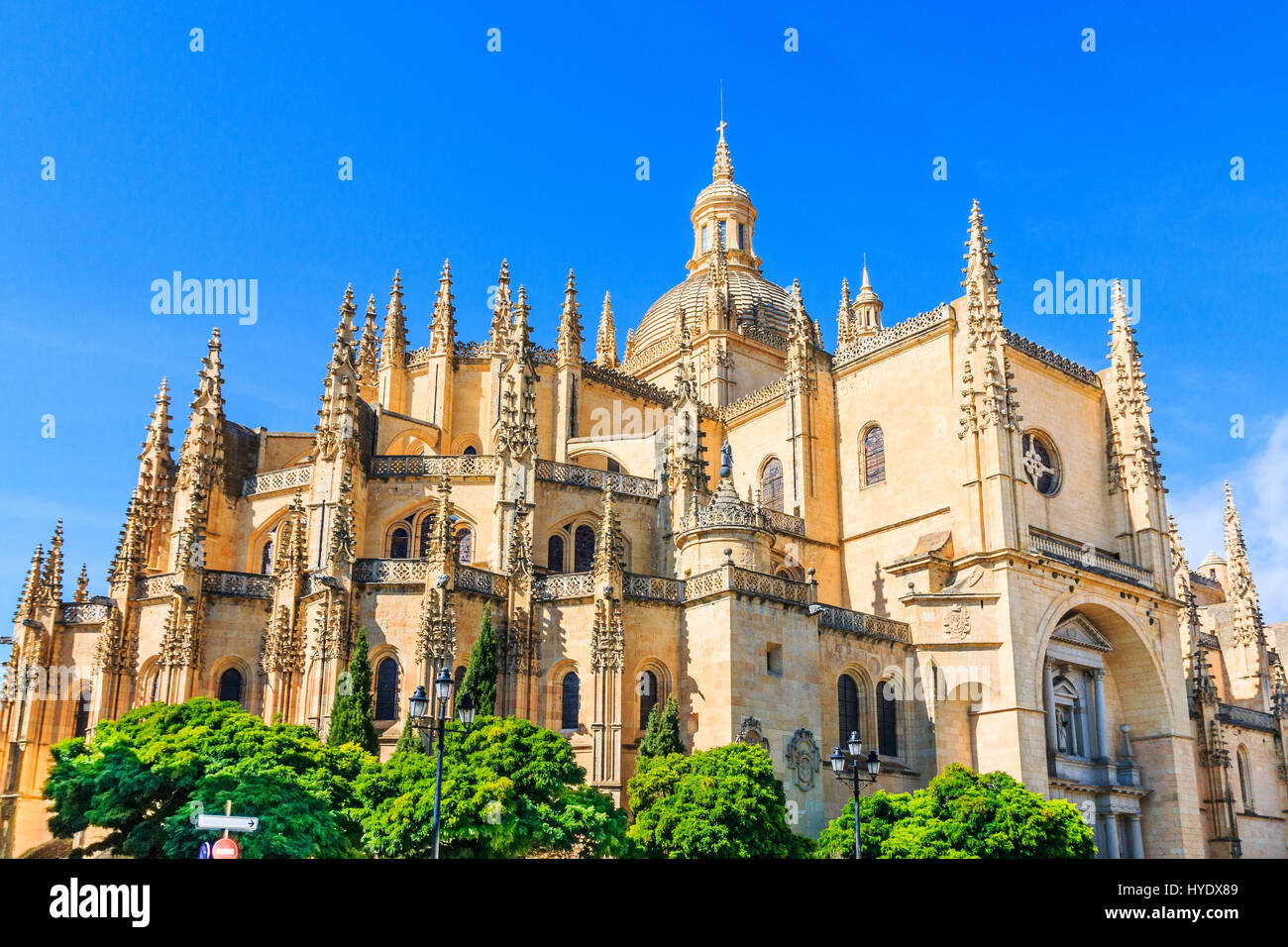 Catedral de Santa Maria de Segovia in der historischen Stadt Segovia in Castilla y Leon, Spanien. Stockfoto