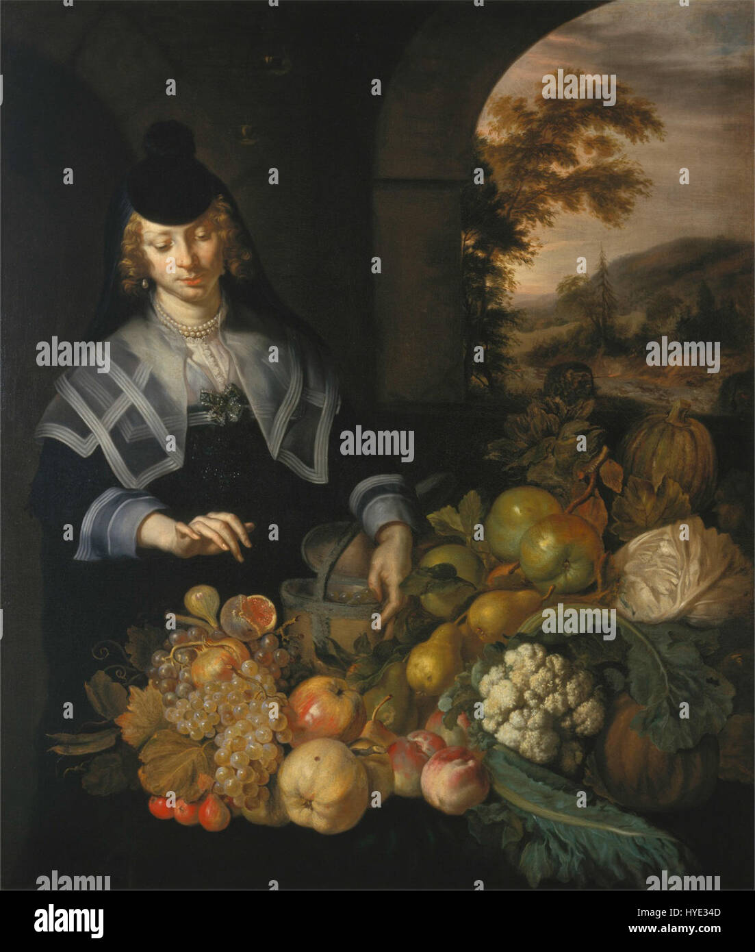 Joachim von Sandrarts „der Monat September“ stellt Szenen des Monats September dar, die die für diese Jahreszeit typischen Aktivitäten und Ernten widerspiegeln und die saisonale Schicht verkörpern. Stockfoto