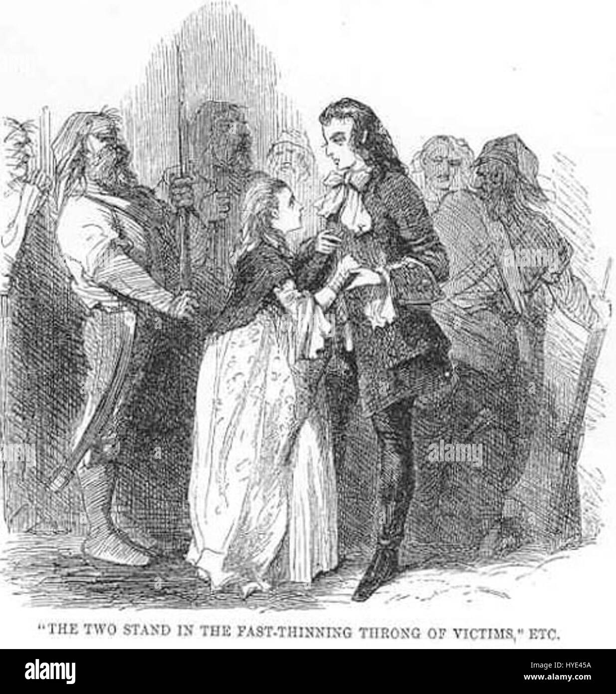 John McLenans „T2C“ stellt einen ergreifenden Moment in der Geschichte dar, in dem eine junge Schneiderin sich auf ihr Schicksal in der Guillotine vorbereitet und über die emotionalen und politischen Spannungen der Zeit nachdenkt. Stockfoto