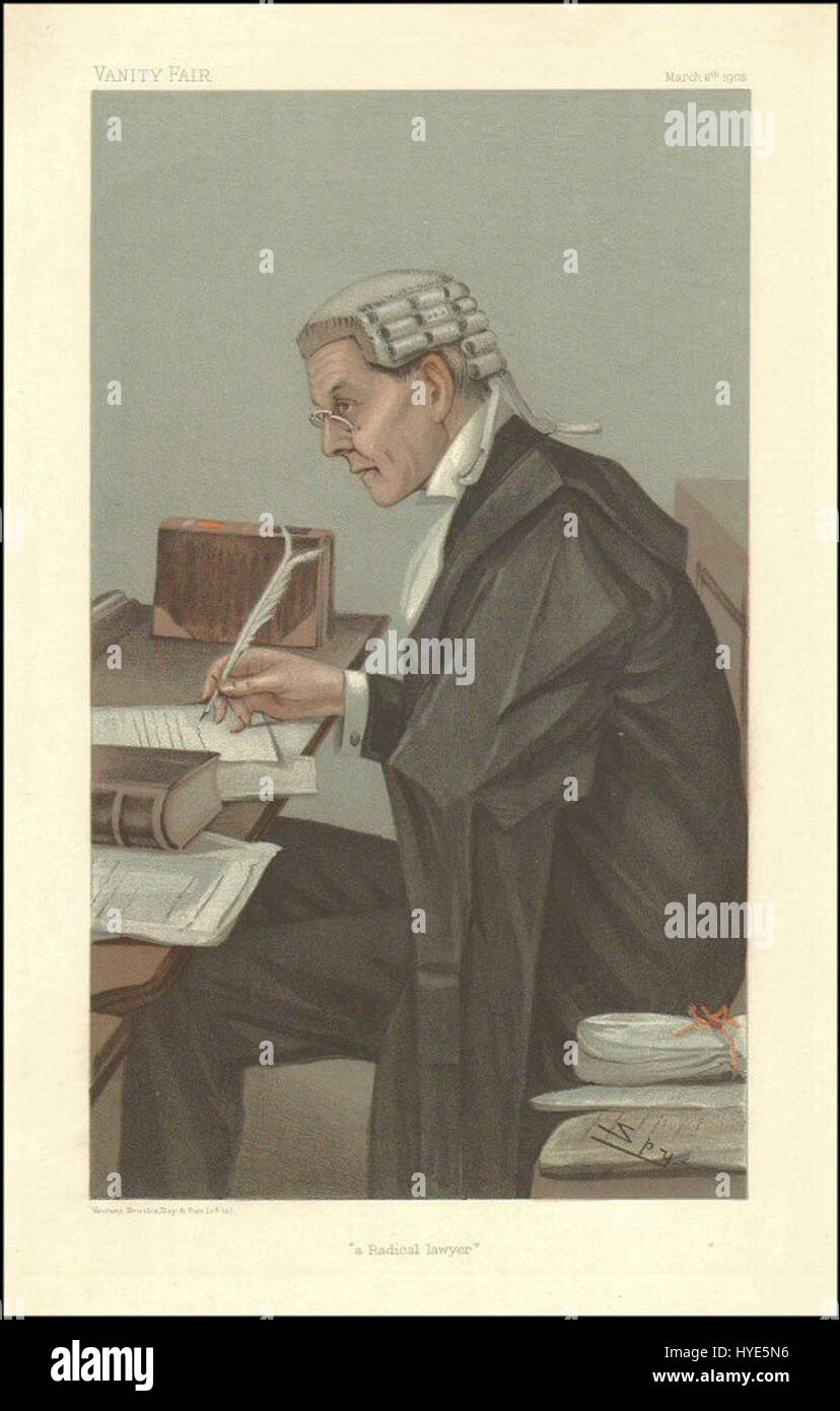 Diese Karikatur von John Lawson Walton, die am 6. März 1902 in der Zeitschrift Vanity Fair veröffentlicht wurde, ist ein satirisches Porträt, das das Wesen einer bemerkenswerten Persönlichkeit oder öffentlichen Persönlichkeit der damaligen Zeit erfasst. Waltons Werke, die für seine geistreichen Illustrationen bekannt sind, porträtierten oft zeitgenössische Persönlichkeiten in einem humorvollen, übertriebenen Stil, der das soziale und politische Klima des frühen 20. Jahrhunderts in Großbritannien widerspiegelt. Stockfoto