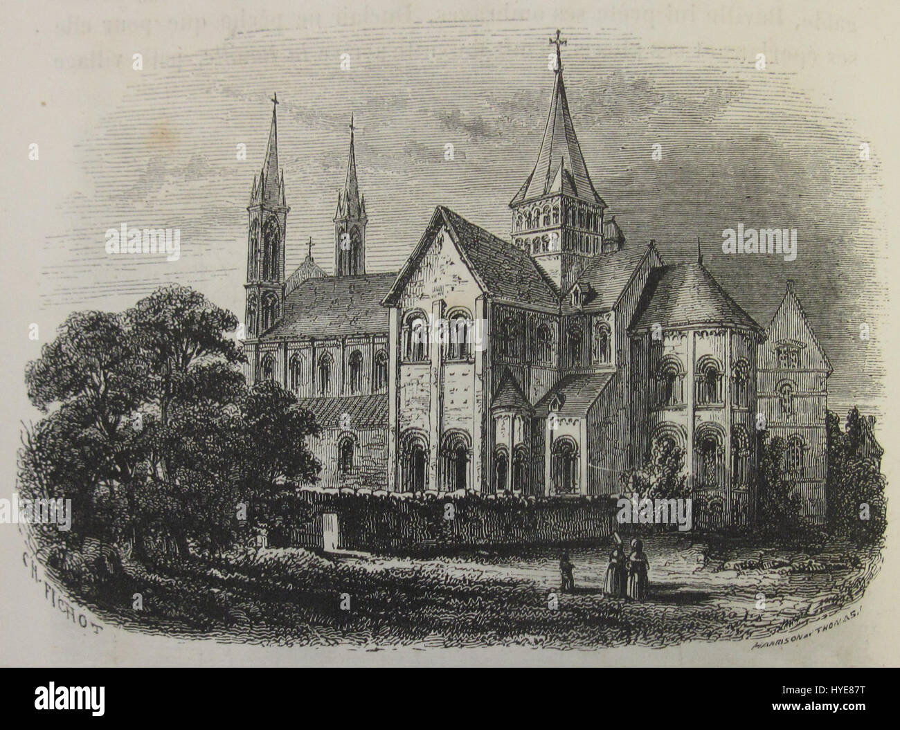 In „La Normandie“ von Jules Janin zeigt Illustration 131 die malerischen und kulturellen Szenen der Normandie, Frankreich, wobei die Landschaften und die historische Bedeutung durch lebendige Gravuren festgehalten werden. Stockfoto