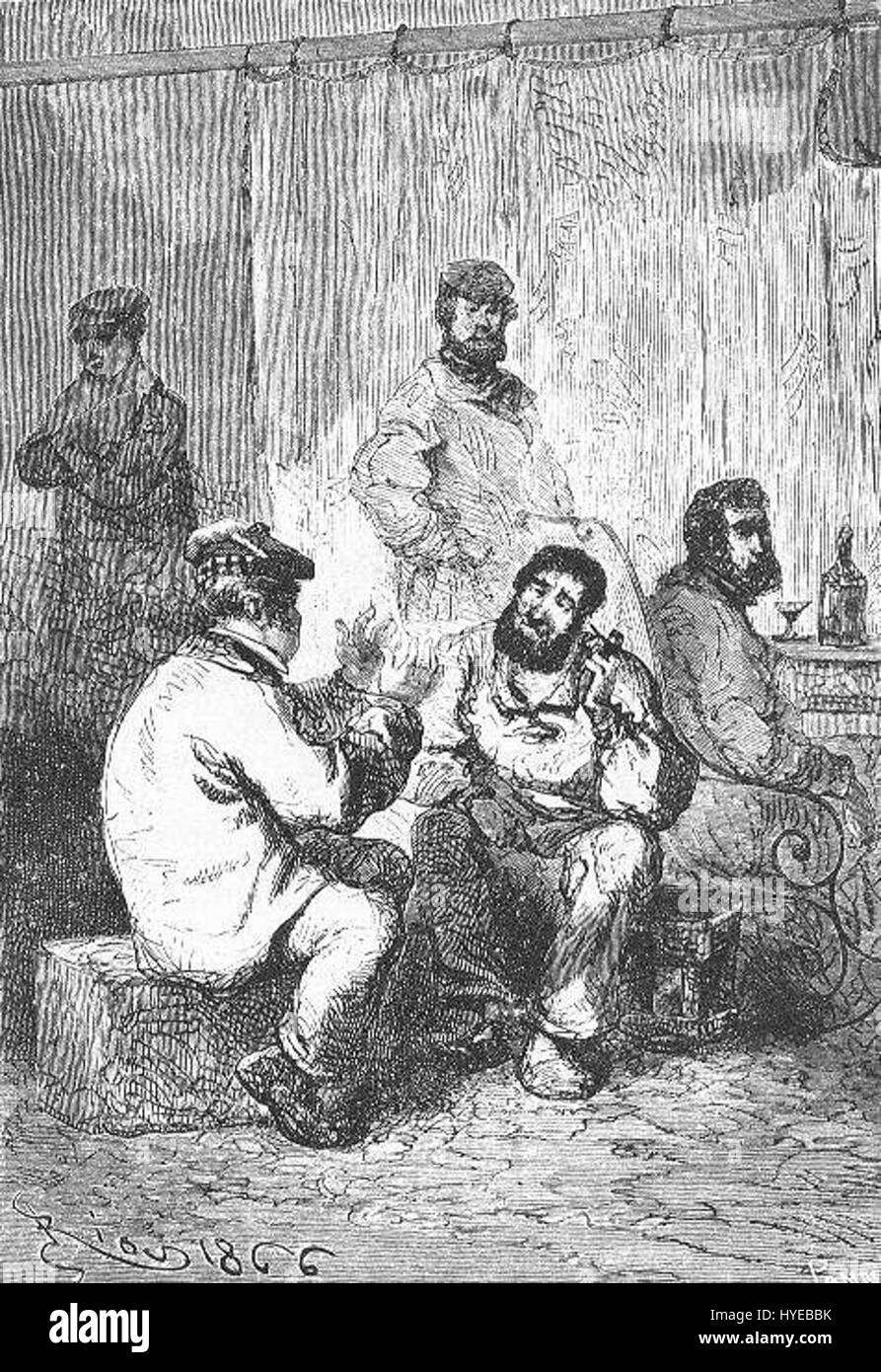 Das Eisfeld von Riou und Montaut ist ein bemerkenswertes Gemälde aus dem späten 19. Jahrhundert. Die Szene zeigt wahrscheinlich eine dramatische und eisige Landschaft, die die intensive Schönheit der gefrorenen Weite der Natur einfängt. Stockfoto