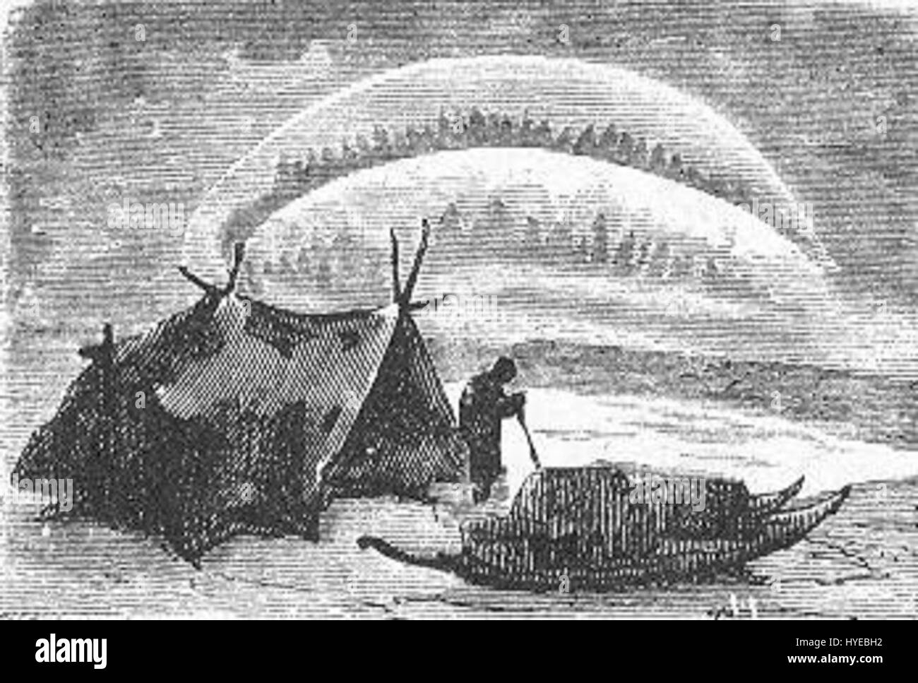 „The Field of Ice“ ist ein Kunstwerk von Riou und Montaut, das eine eisbedeckte Landschaft darstellt. Die Szene fängt die kalte Schönheit einer gefrorenen Umgebung mit komplexen Details der Eisformationen und einer winterlichen Atmosphäre ein. Stockfoto