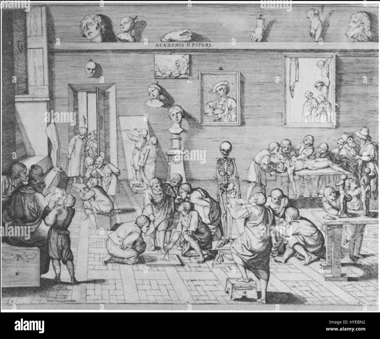 Pietro Francesco Alberti war ein italienischer Maler und Kunsttheoretiker. Seine „A Painter’s Academy in Rome“ bietet einen Einblick in die künstlerische Ausbildung in Italien im 17. Jahrhundert und hebt die Kultur des akademischen Kunststudiums hervor. Stockfoto