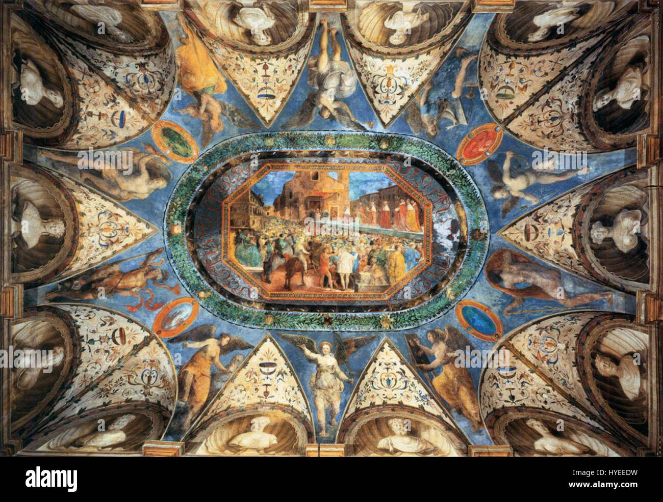 Girolamo Genga, Pesaro, Villa Imperiale Kamera dei Semibusti Stockfoto