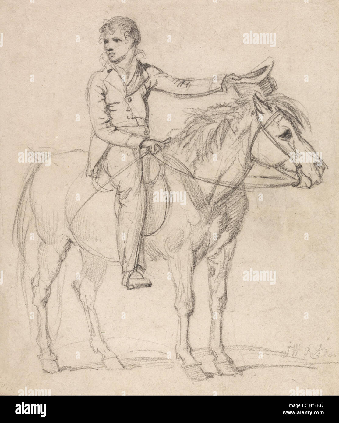 James Ward Lord Stanhope (später Graf von Chesterfield) als junge, Reiten ein Pony Google Art Project Stockfoto