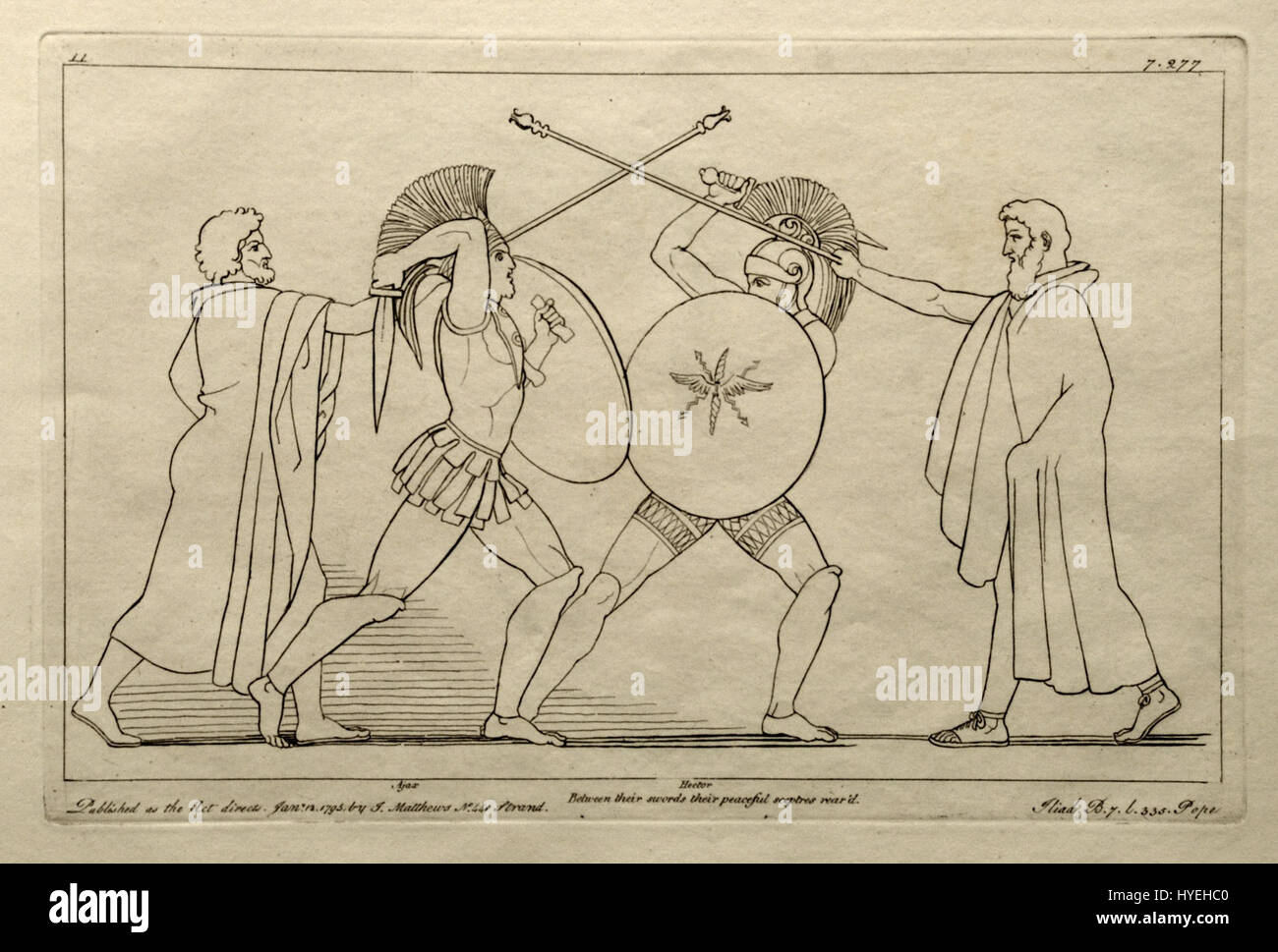 (11) Flaxman Ilias 1795, Altersspuren 1793, 186 x 283 mm Stockfoto