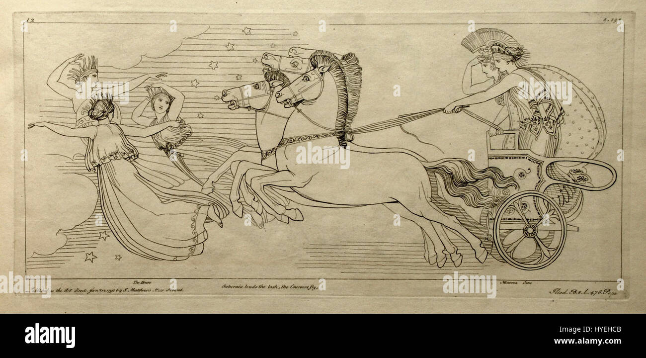 (12) Flaxman Ilias 1795, Altersspuren 1793, 186 x 402 mm Stockfoto