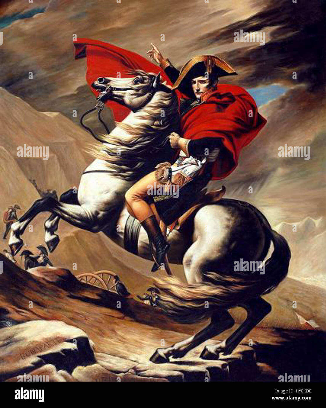 Napoleon überquert die Alpen moderne Reproduktion Stockfoto