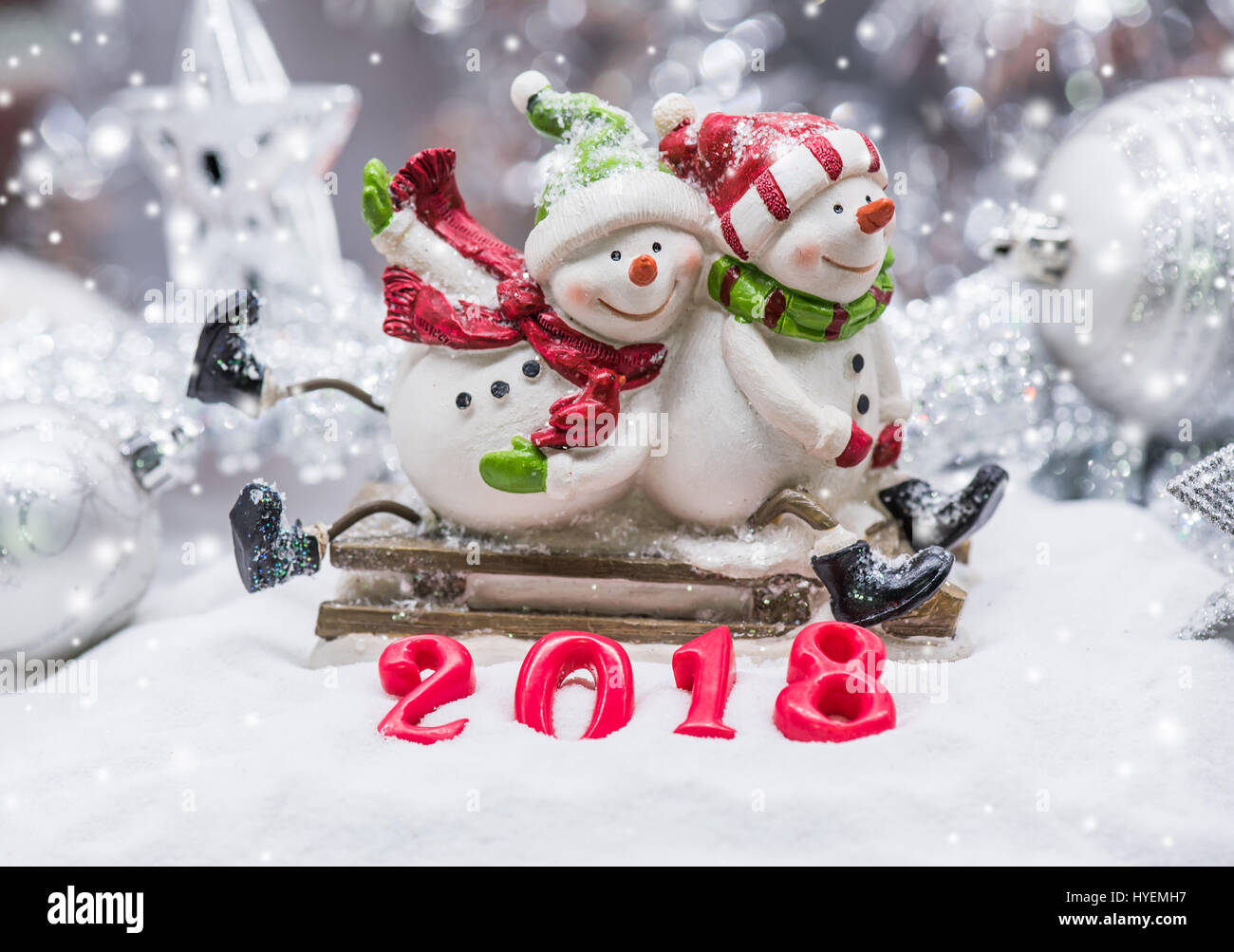 Frohe Weihnachten und Happy New Year deocration Stockfoto