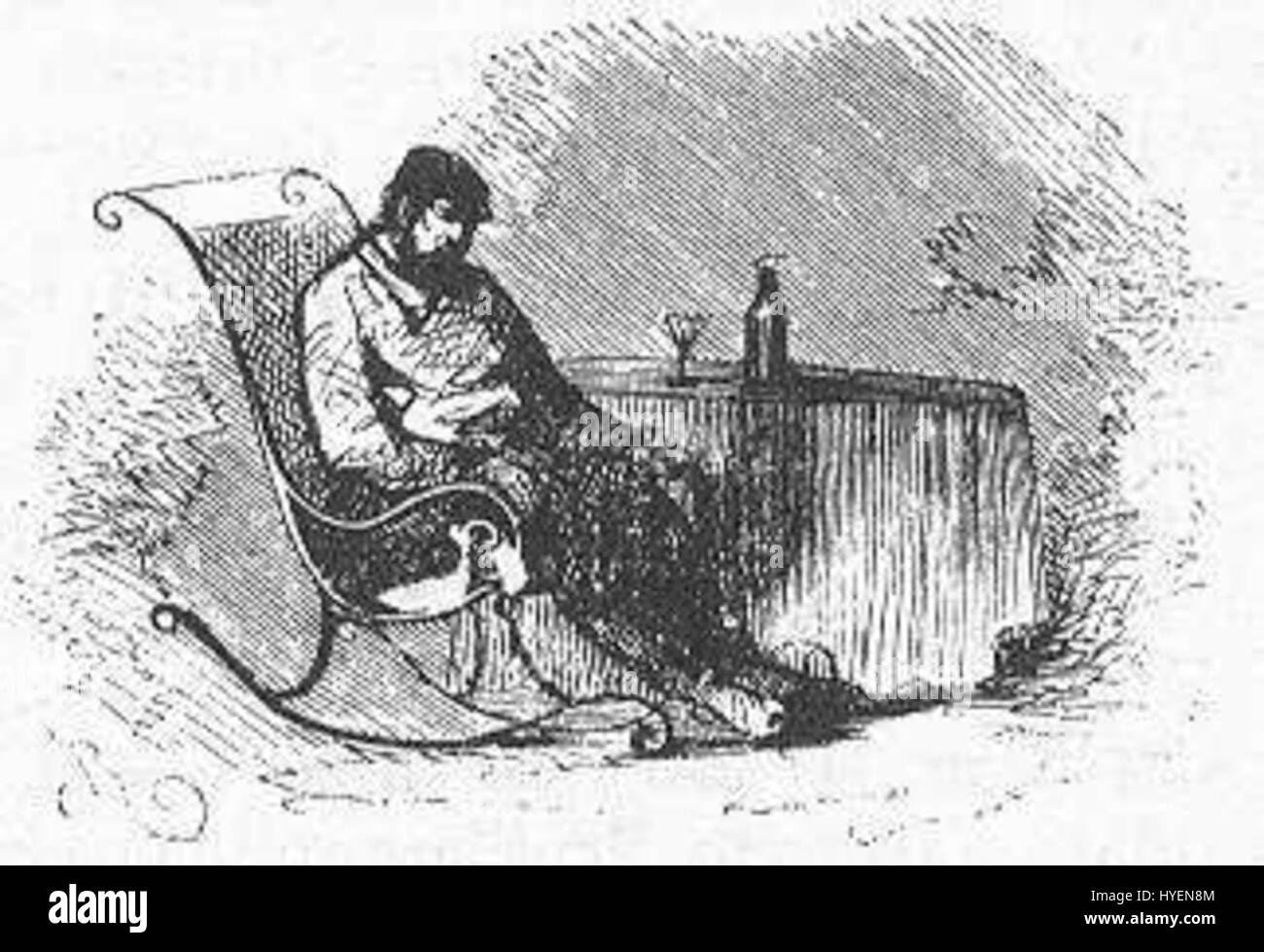 „The Field of Ice“ von Riou und Montaut ist ein Kunstwerk, das eine gefrorene Landschaft darstellt und möglicherweise auf ein historisches Ereignis oder eine Naturszene verweist. Das Stück fängt die kalte Schönheit eines riesigen Eisfeldes ein und unterstreicht sein eintöniges, aber fesselndes Aussehen. Stockfoto